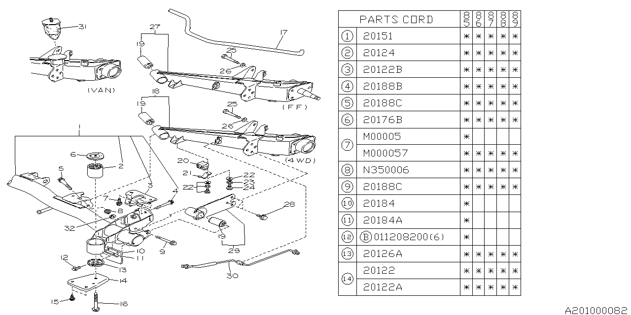 Subaru 901000050 FLANGE Bolt