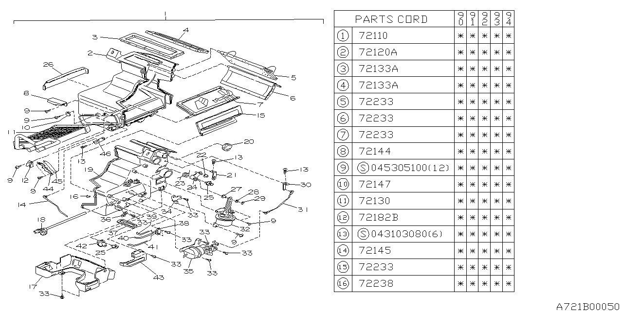 Subaru 72029GA591 Packing