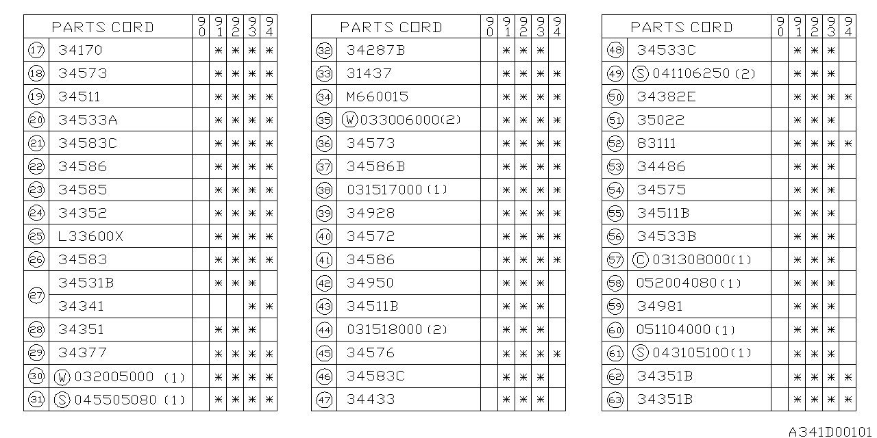 Subaru 31443GA000 Oil Seal