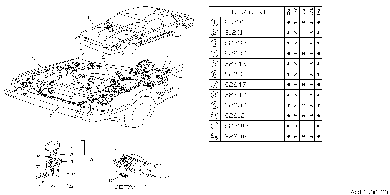 Subaru 81223GA730 Wiring Harness