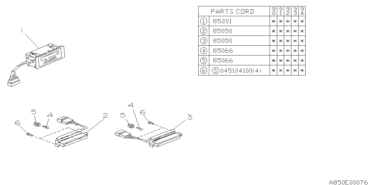 Subaru 85050GA130 Warning Unit Assembly