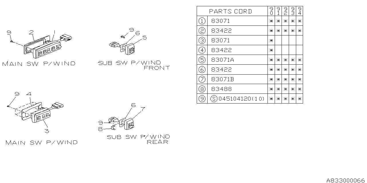 Subaru 83422GA050 Bracket