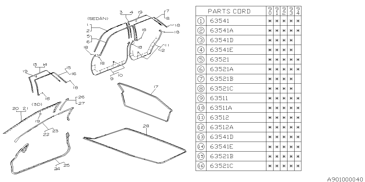 Subaru 90362GA120 RETAINER Assembly Rear RH