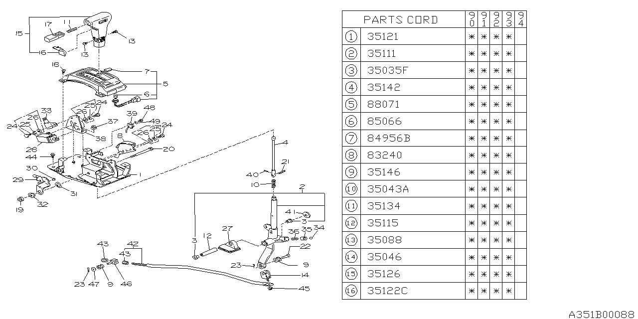 Subaru 33131GA980 Gear Shift Lever Assembly