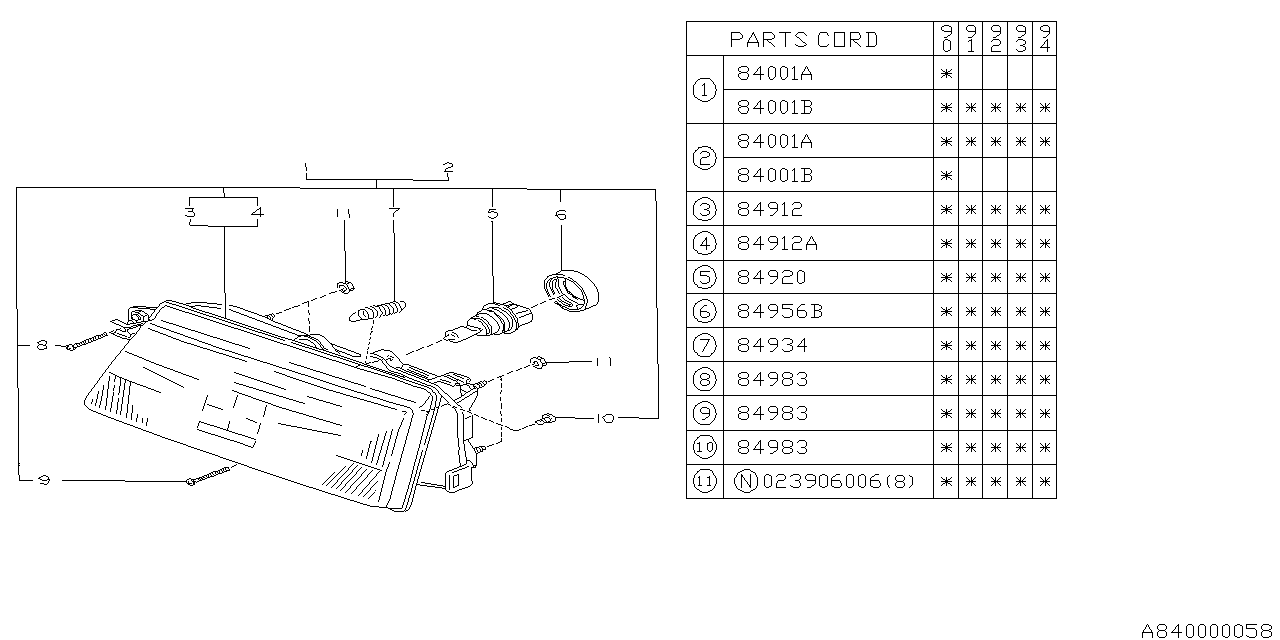 Subaru 84933GA400 Screw