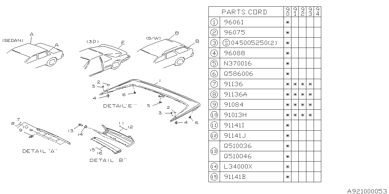 Subaru 91017GA270 Clip