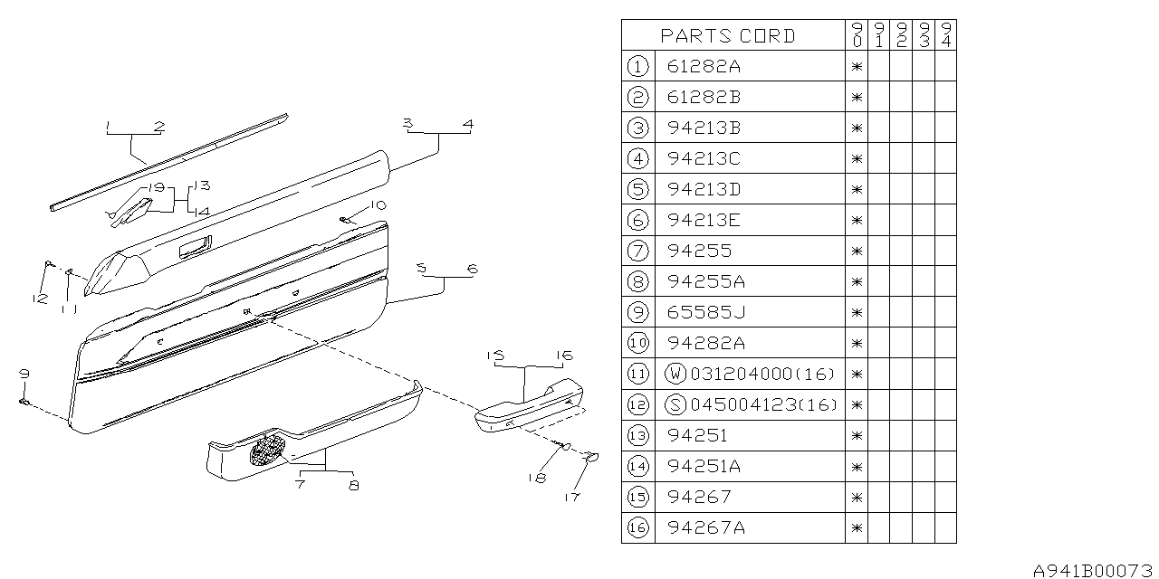 Subaru 62630GA290LR Pocket Assembly Door