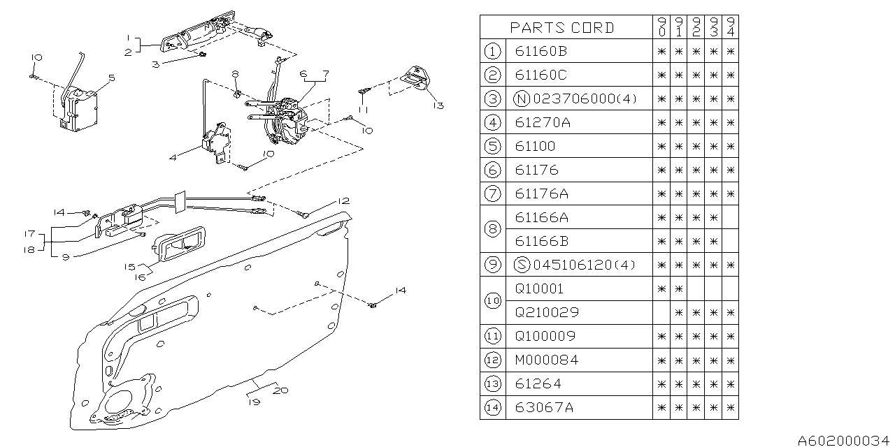 Subaru 60147GA210 Snap LH