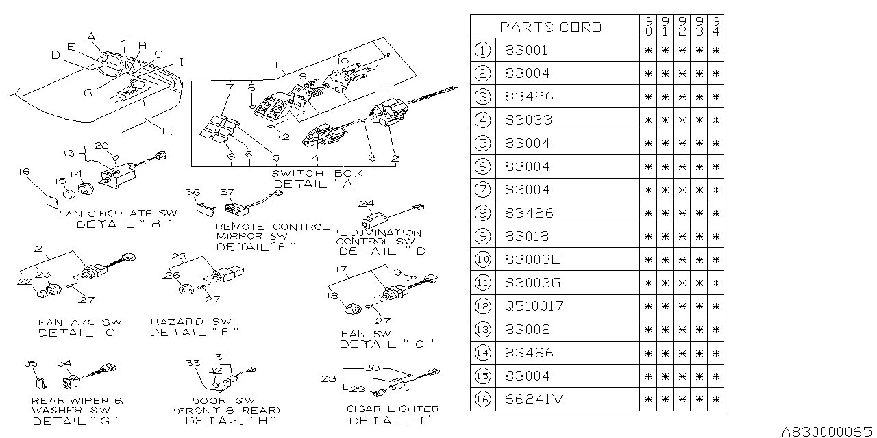 Subaru 66151GA390 Cover Assembly