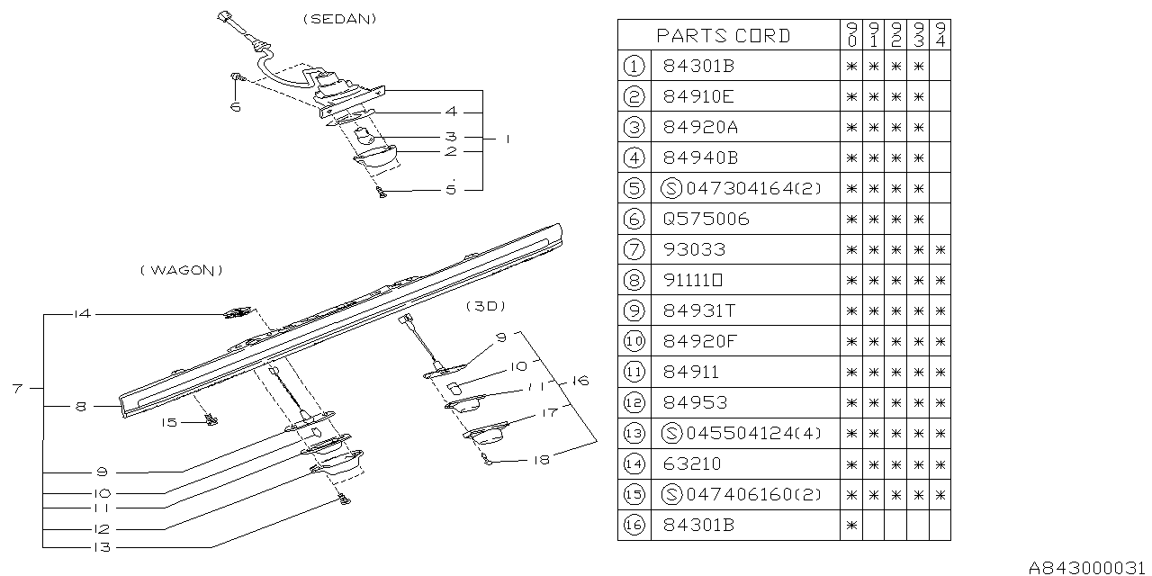 Subaru 84987GA260 Packing