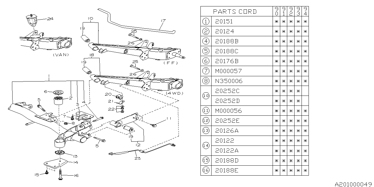 Subaru 901000057 Bolt