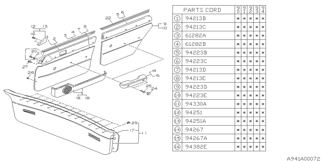 Subaru 92052GA021BE Cover Assembly GUSSET LH