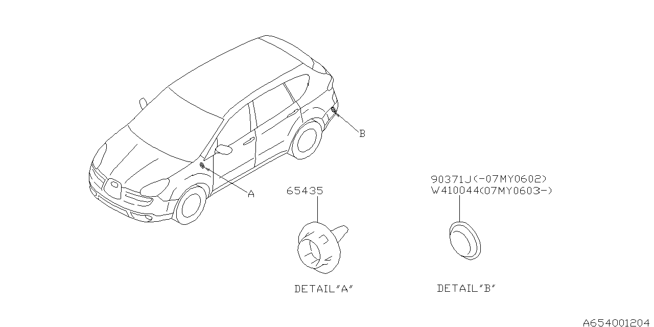 Subaru 65435XA00A Plug Front SIA