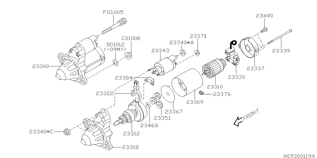 Subaru 23309AA360 YOKE Assembly-Starter