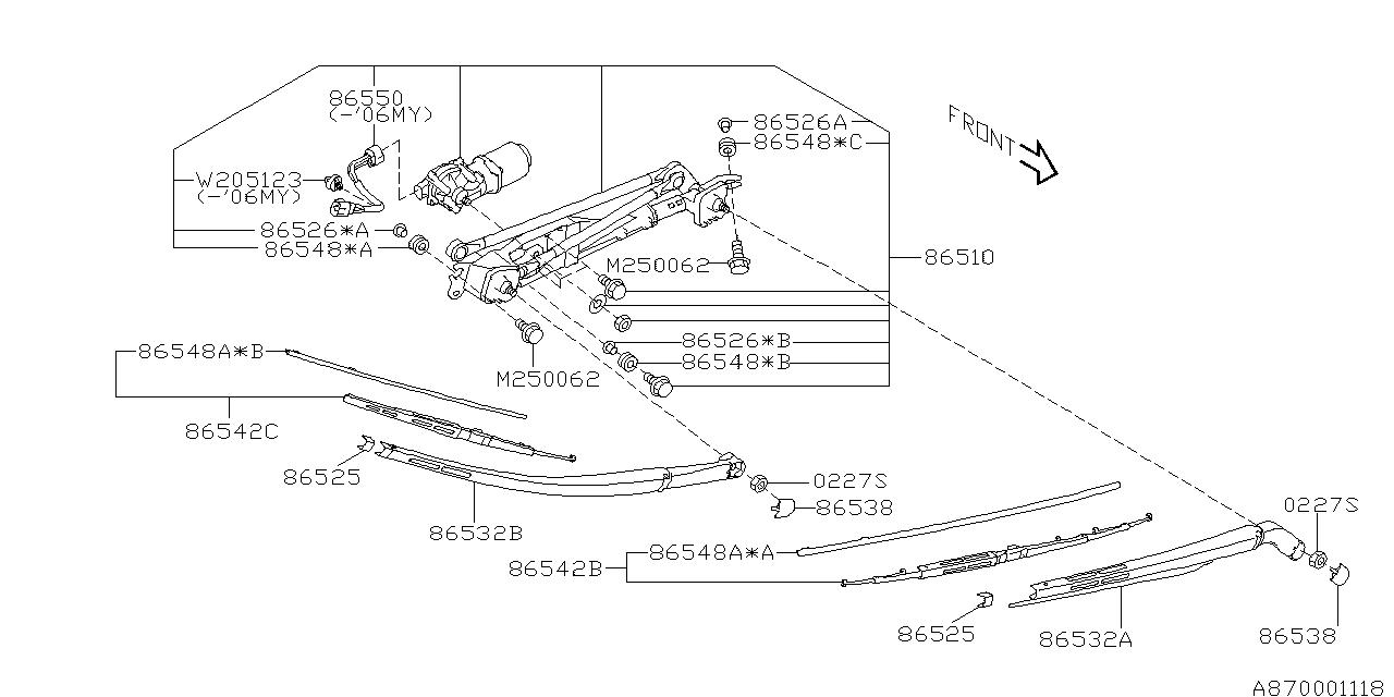 Subaru 86525XA02A SPACER WIPER Arm