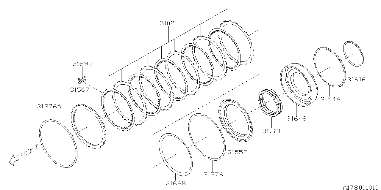 Subaru 31021AA070 Clutch Set