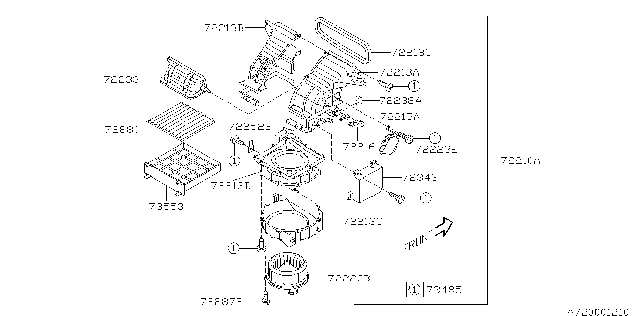 Subaru 72210XA01B Blower Assembly