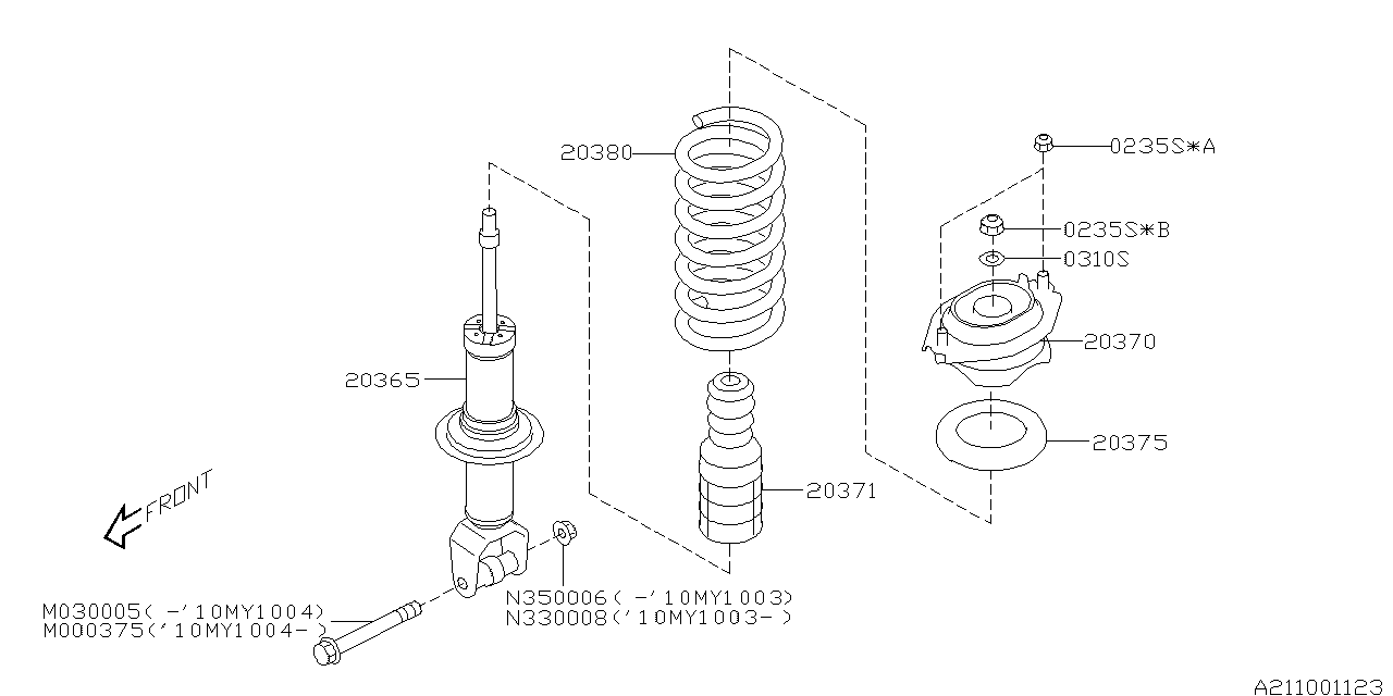 Subaru 20365XA00A Shock ABSORBER Complete Rear