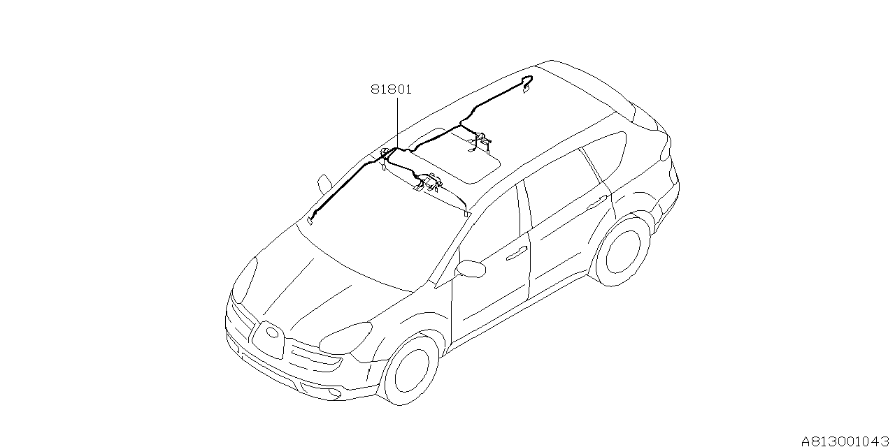 Subaru 81801XA41A Cord Roof RH