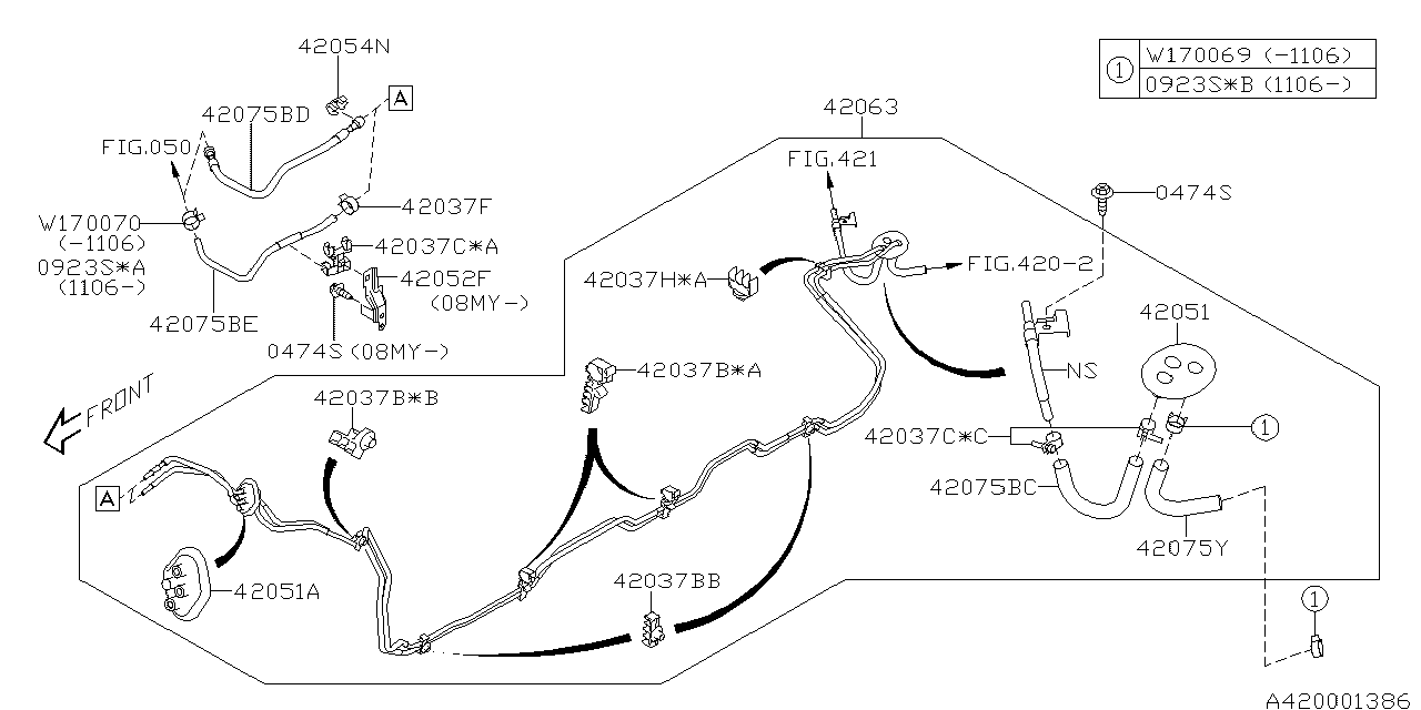 Subaru 42075XA11A Hose Fuel