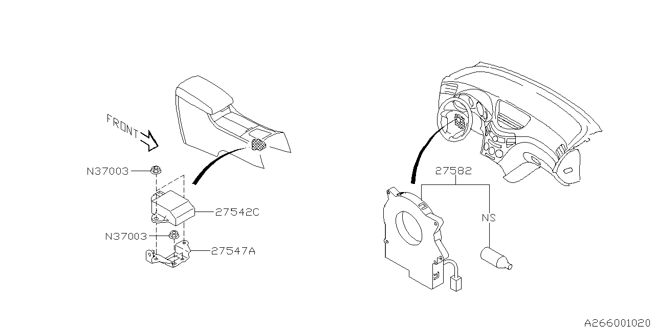 Subaru 27547XA010 Bracket Sensor YAW & Lat G