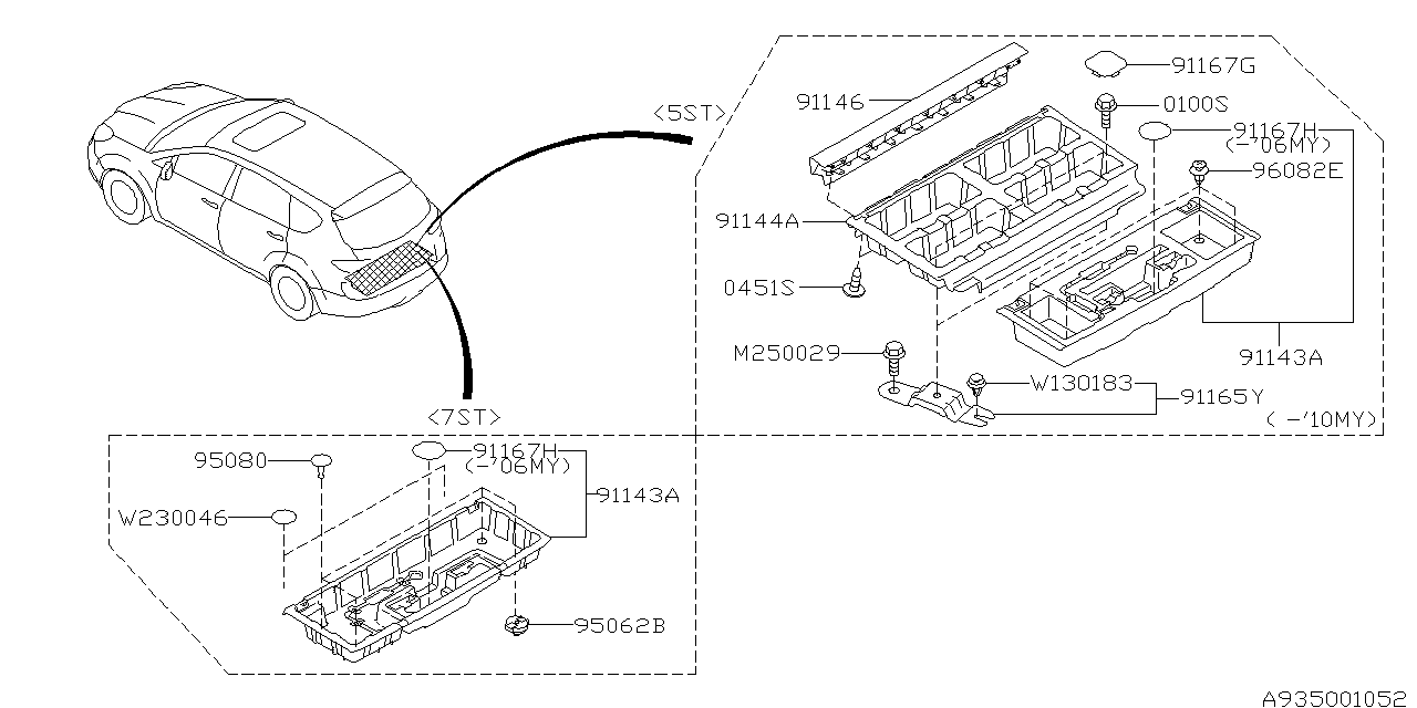 Subaru 91146XA01AEU Box Sub Trunk Mat