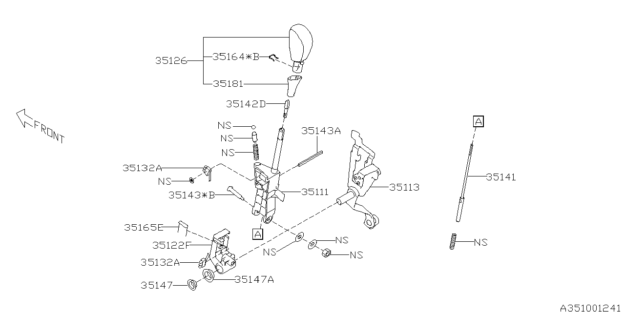 Subaru 35143XA00A Shaft POSITIONPINSIA