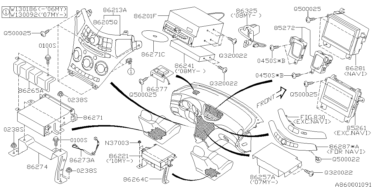 Subaru 86283XA15A NAVI Software Us