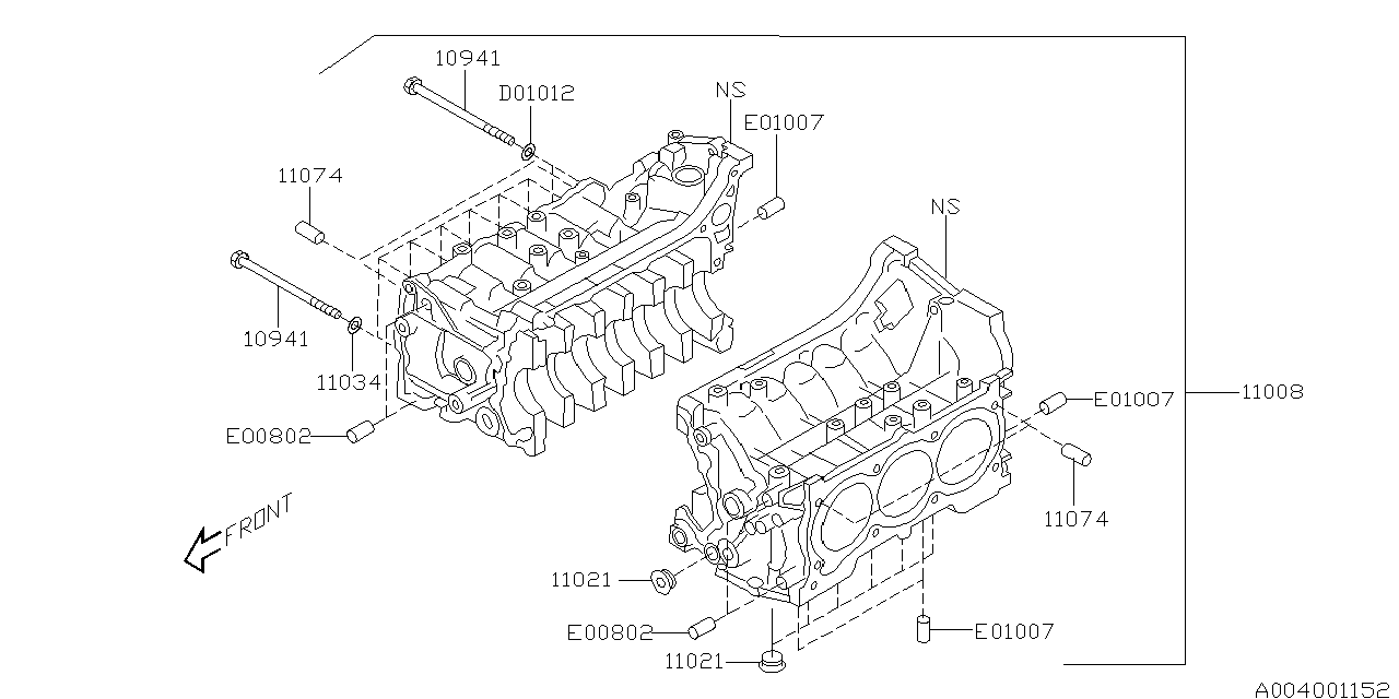 Subaru 11010AB171 Block Assembly Cylinder