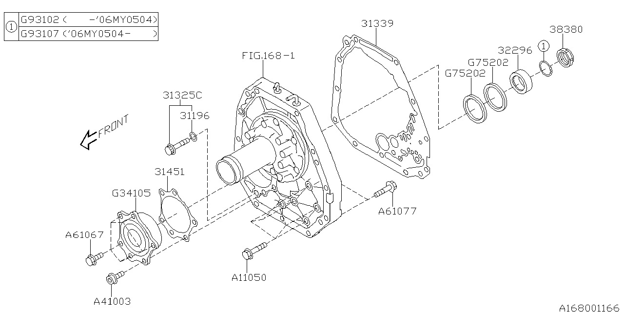 Subaru 31325AA110 Bolt Assembly Seal