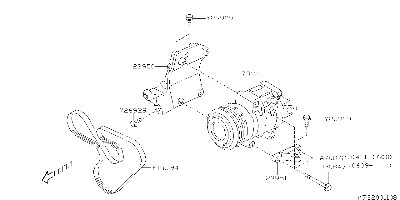 Subaru 73111XA010 Compressor Assembly