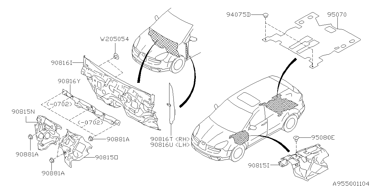 Subaru 90815XA64A INSULATOR Tunnel