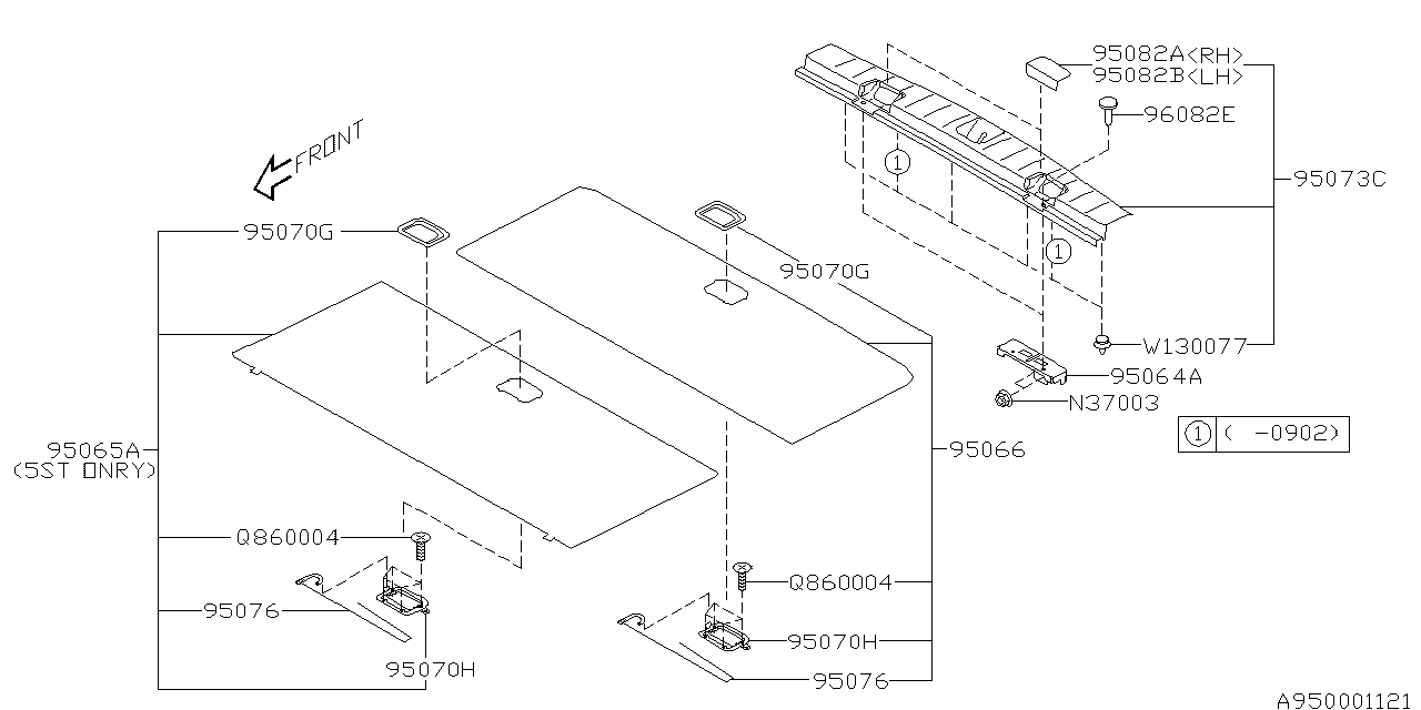 Subaru 95065XA00BMW Mat Floor Rear Front