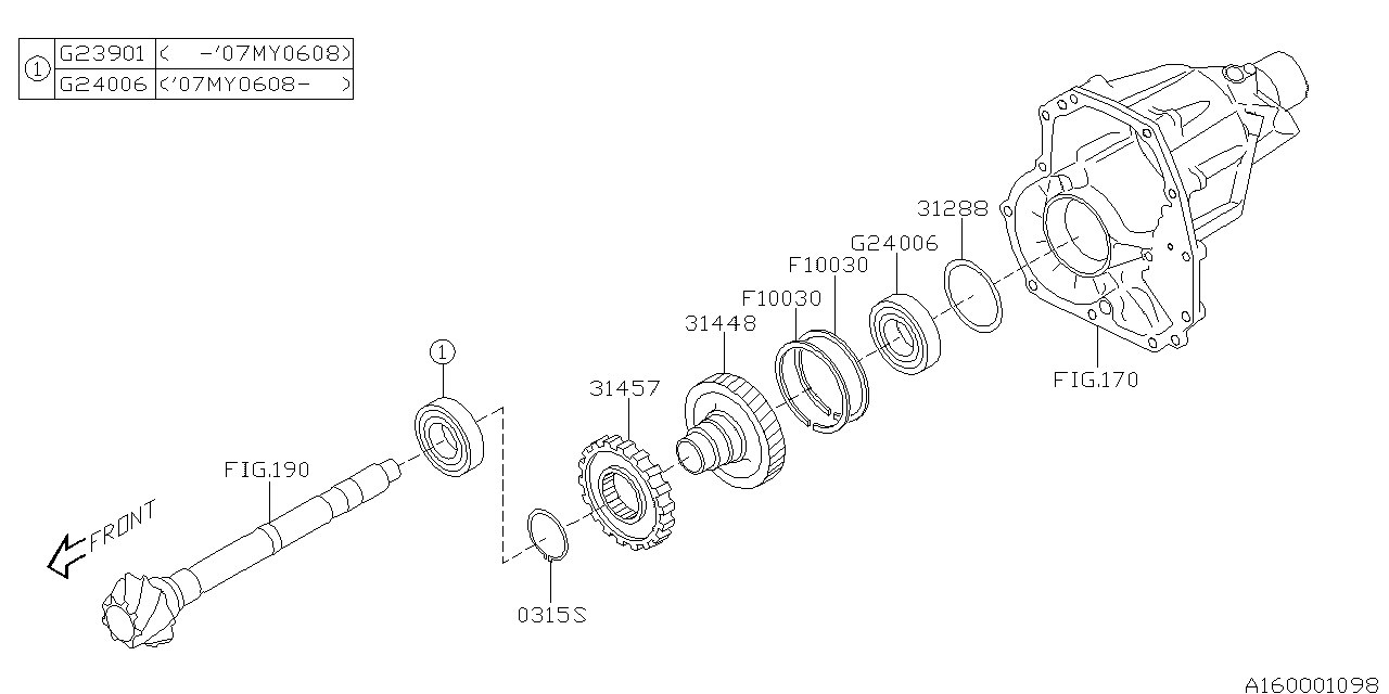 Subaru 31457AA110 Gear Parking