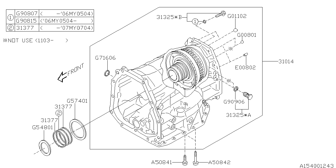 Subaru 31014AA360 Short Automatic Trans Assembly