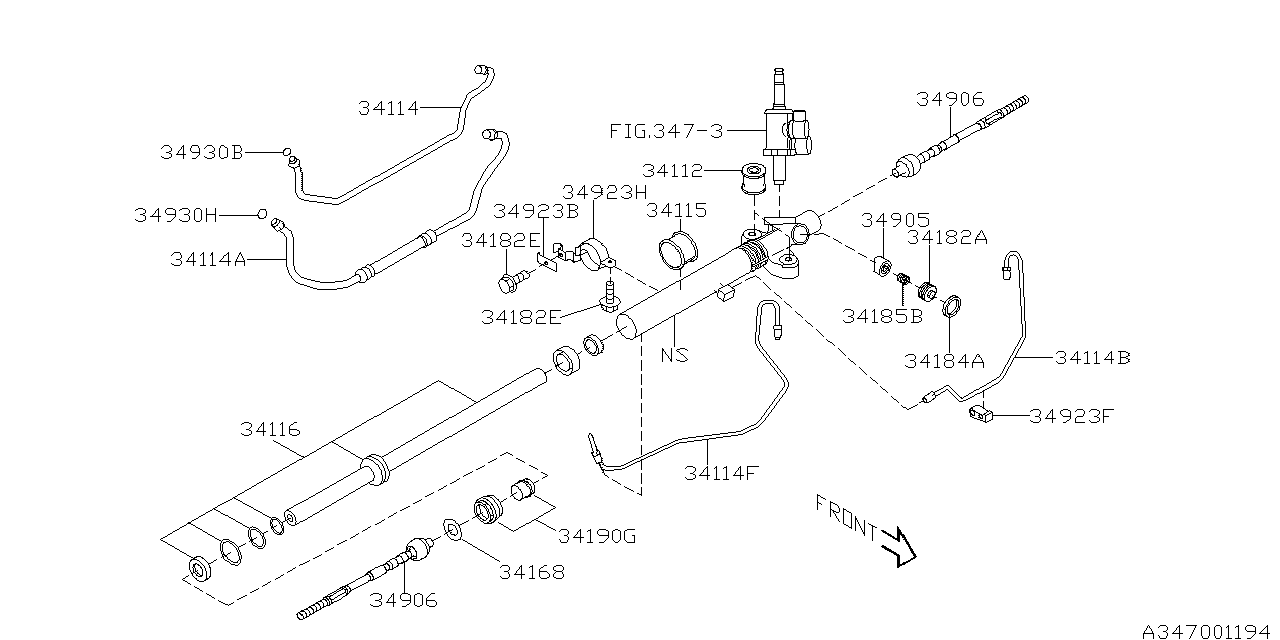 Subaru 34112AG00A Bush Steering Gear Box