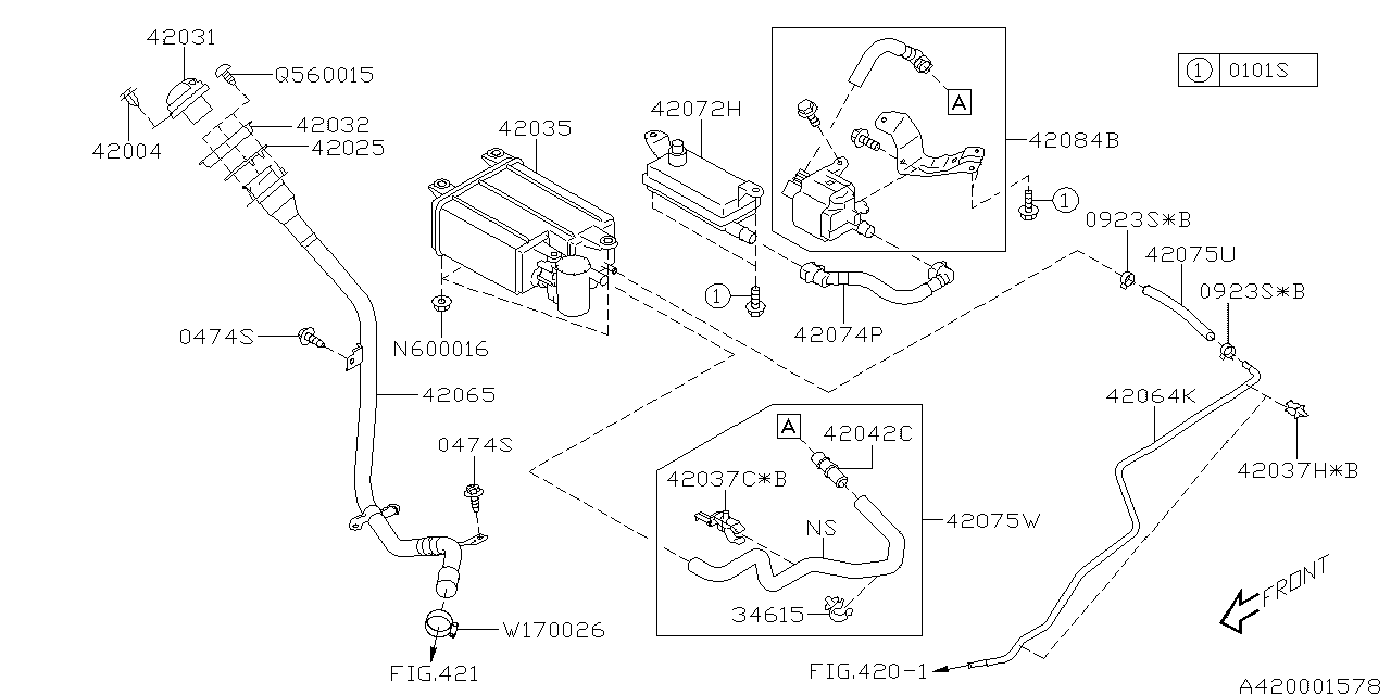 Subaru 42075XA09A Hose Fuel