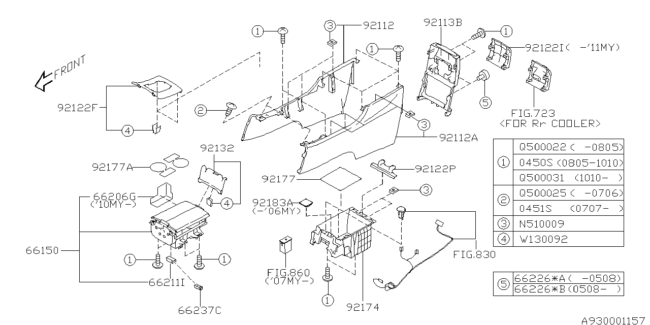 Subaru 66206XA07A Plate Cup Holder