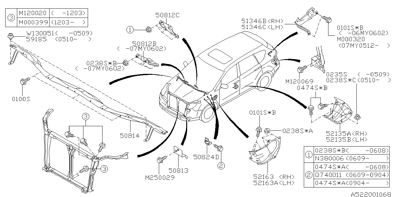 Subaru 50814XA00B9P Panel Bulk Head FCP