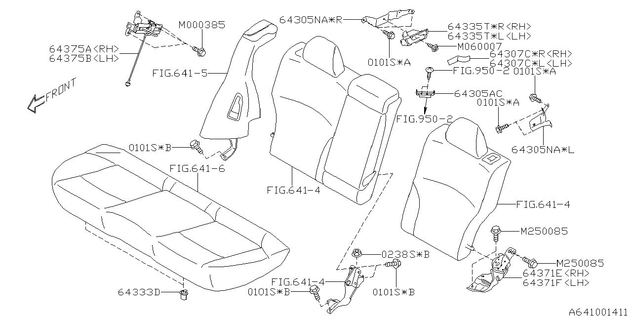 Subaru 64371AL11A Hinge Assembly R/B