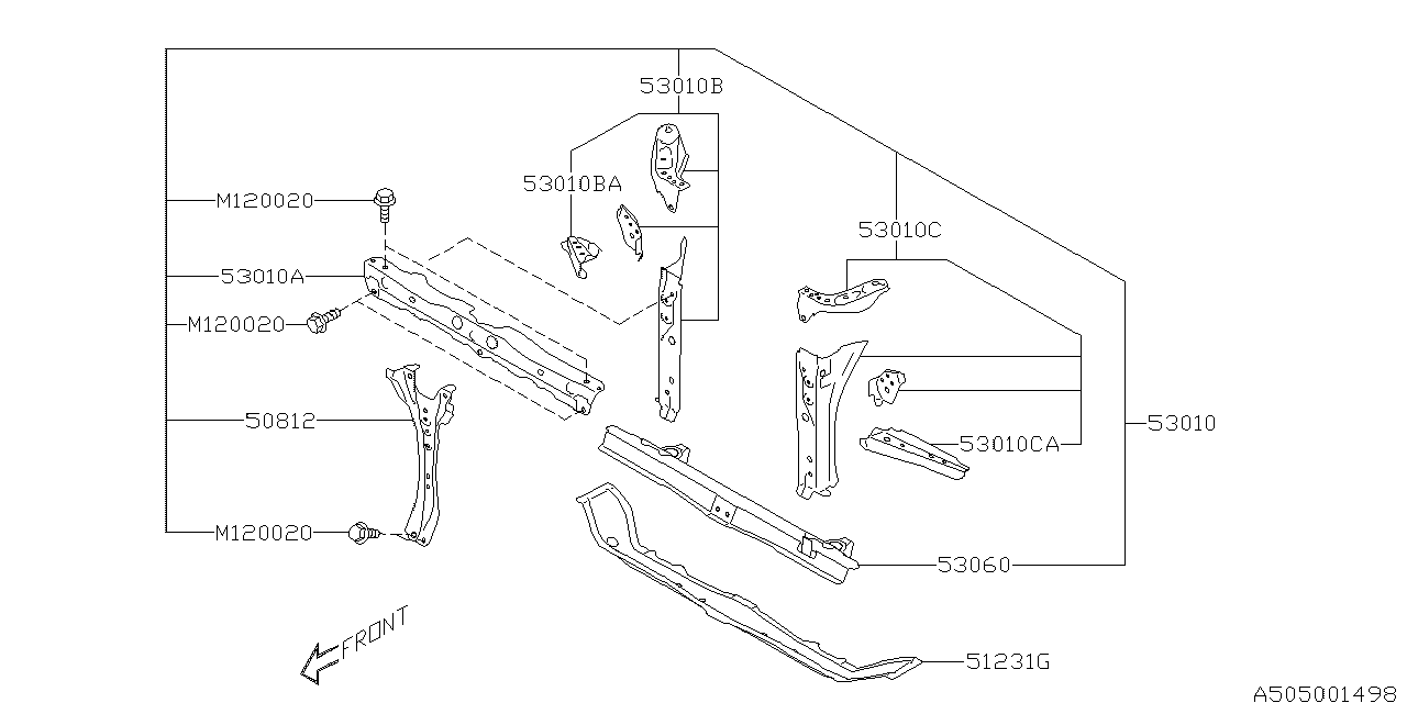 Subaru 53029AL26B9P Radiator Panel Complete STY