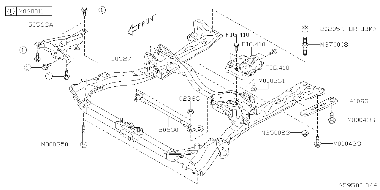 Subaru 50527AL14A Cradle Frame Complete