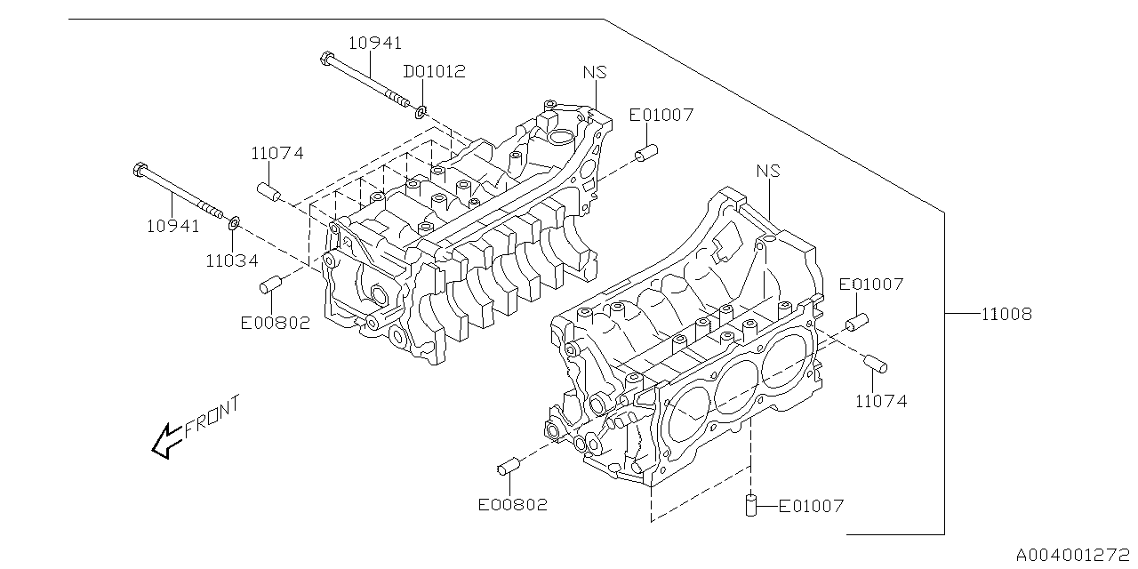 Subaru 11010AB33A Block Assembly Cylinder