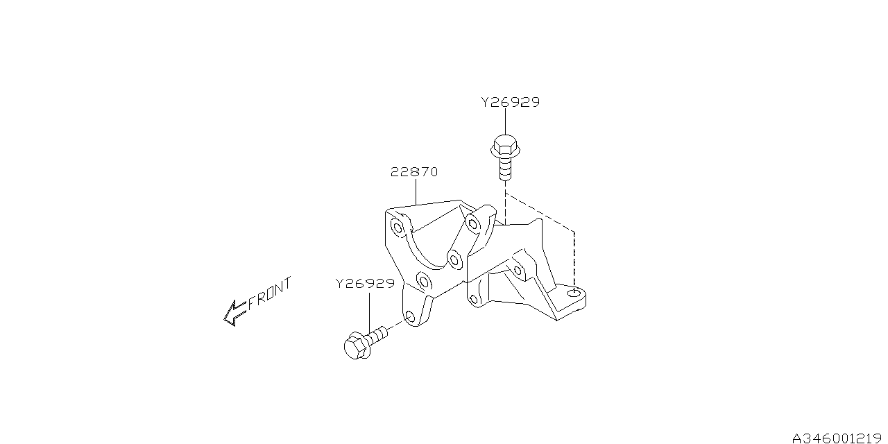 Subaru 22870AA240 Bracket Power Steering Pump