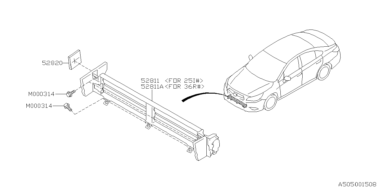 Subaru 52811AL11A Unit Assembly-Active Grille