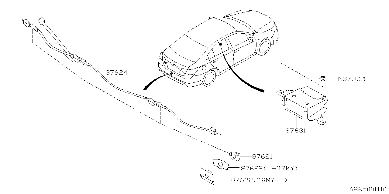 Subaru 87622AL00A SONAR Holder Assembly Sdn