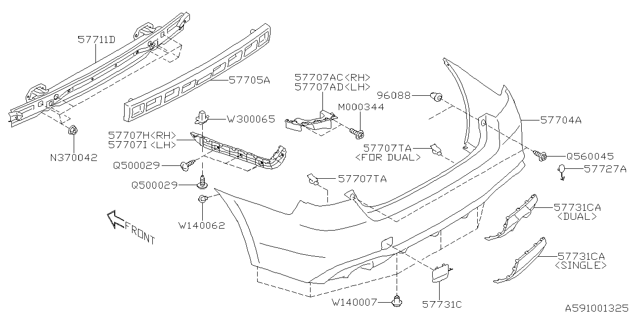 Subaru 57731AL47A Cover MUF Sdn SGLSIA