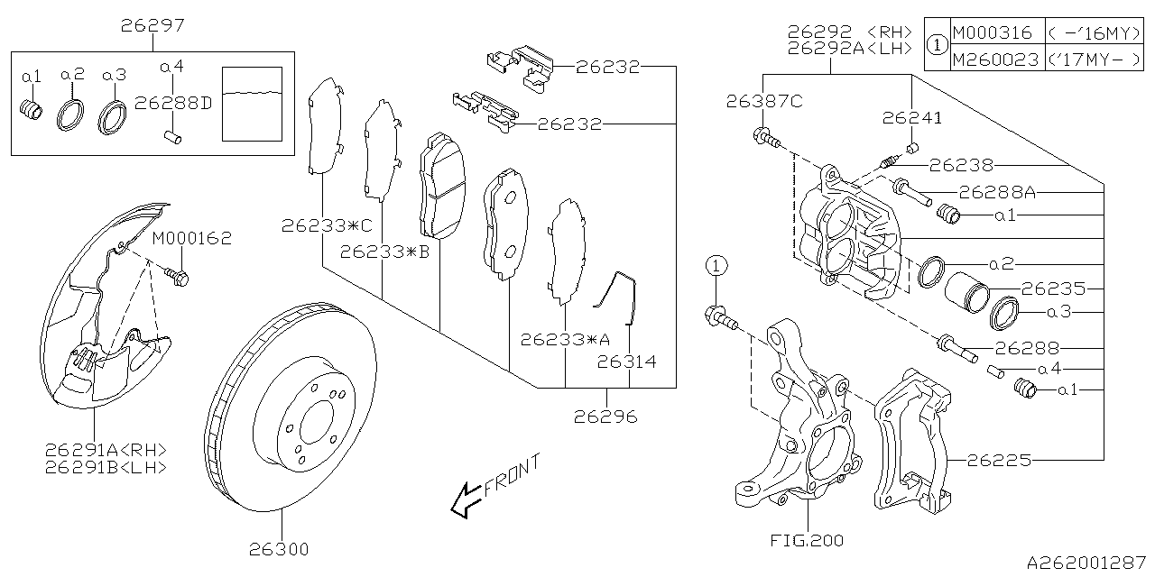 Subaru 26232AL00A Pad Clip