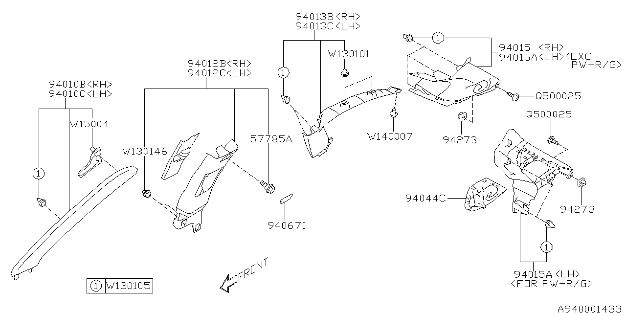 Subaru 94015AL07AVH Trim Panel D Pillar Left