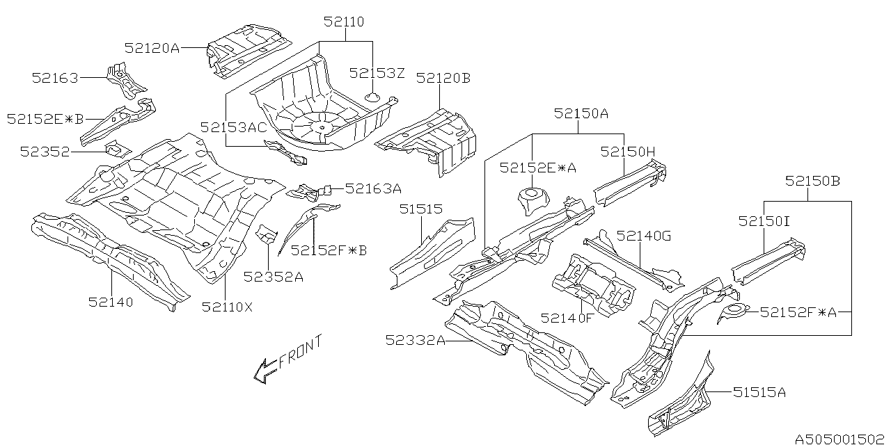 Subaru 52153AJ14A9P Bracket Complete Support